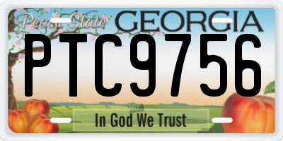 GA license plate PTC9756