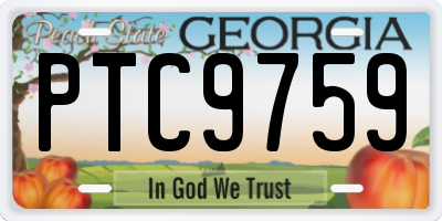 GA license plate PTC9759