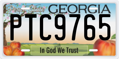 GA license plate PTC9765