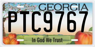 GA license plate PTC9767