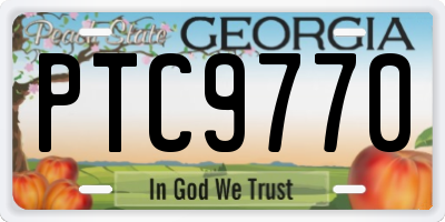 GA license plate PTC9770