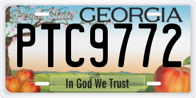 GA license plate PTC9772