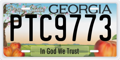 GA license plate PTC9773