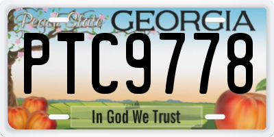 GA license plate PTC9778