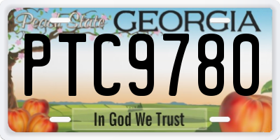 GA license plate PTC9780