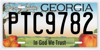 GA license plate PTC9782