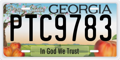 GA license plate PTC9783