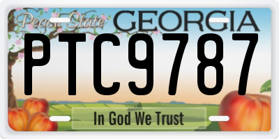 GA license plate PTC9787