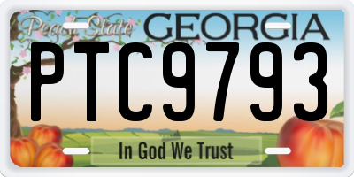 GA license plate PTC9793