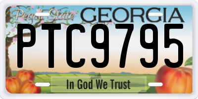 GA license plate PTC9795