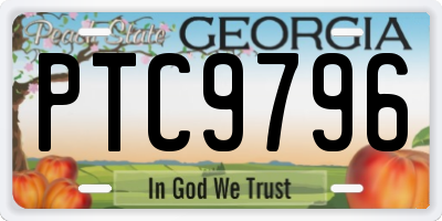 GA license plate PTC9796