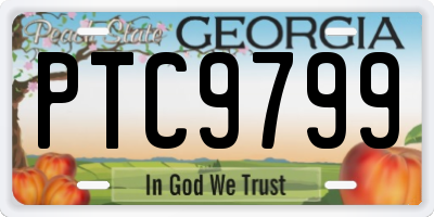 GA license plate PTC9799