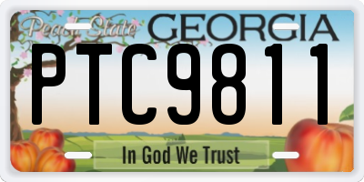 GA license plate PTC9811