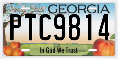 GA license plate PTC9814