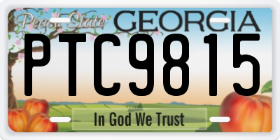 GA license plate PTC9815