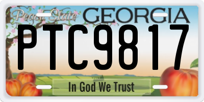 GA license plate PTC9817