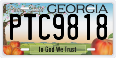 GA license plate PTC9818