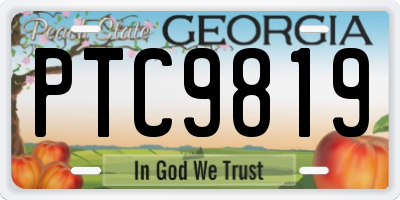 GA license plate PTC9819