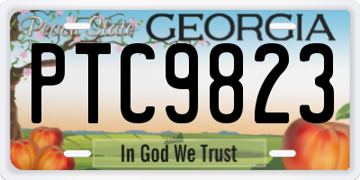 GA license plate PTC9823