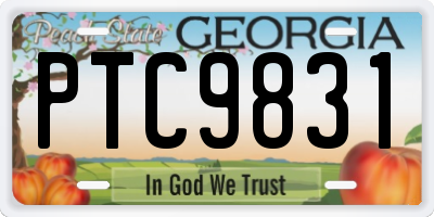 GA license plate PTC9831