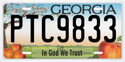 GA license plate PTC9833