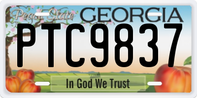 GA license plate PTC9837