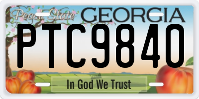 GA license plate PTC9840