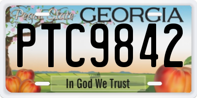 GA license plate PTC9842