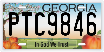 GA license plate PTC9846