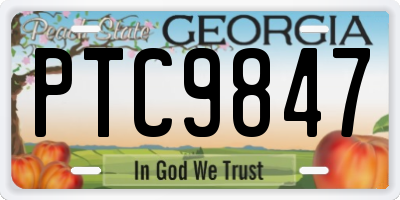 GA license plate PTC9847