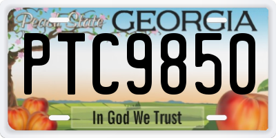 GA license plate PTC9850