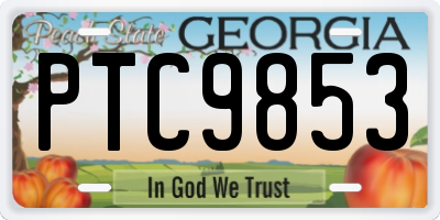 GA license plate PTC9853