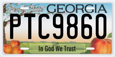 GA license plate PTC9860