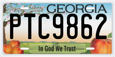 GA license plate PTC9862