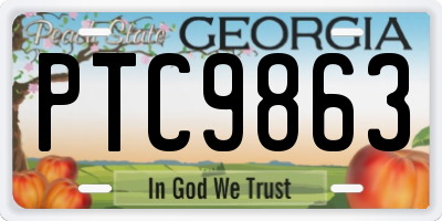 GA license plate PTC9863