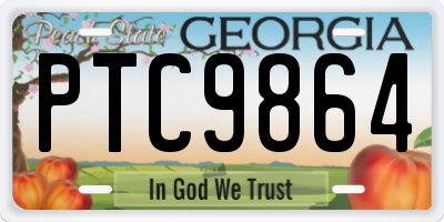 GA license plate PTC9864