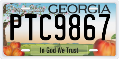 GA license plate PTC9867