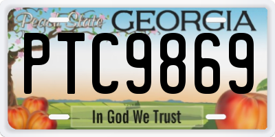GA license plate PTC9869