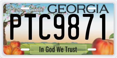 GA license plate PTC9871
