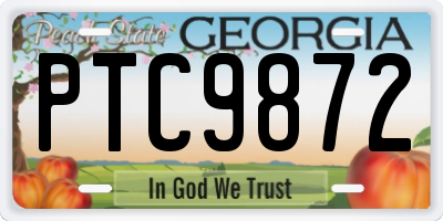 GA license plate PTC9872