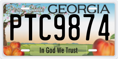 GA license plate PTC9874
