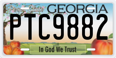 GA license plate PTC9882