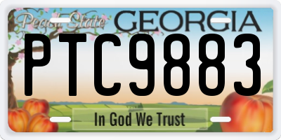 GA license plate PTC9883