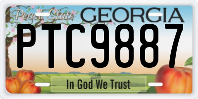 GA license plate PTC9887