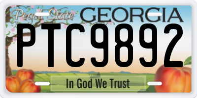 GA license plate PTC9892