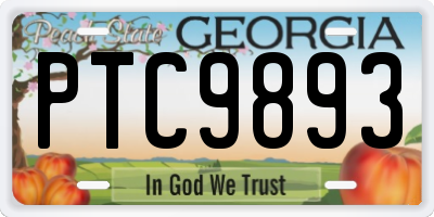 GA license plate PTC9893