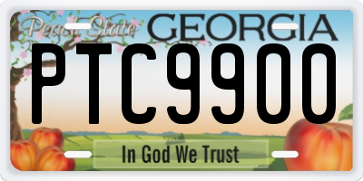 GA license plate PTC9900