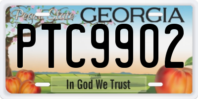 GA license plate PTC9902