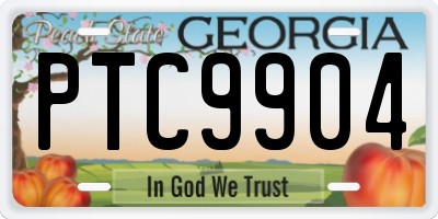 GA license plate PTC9904