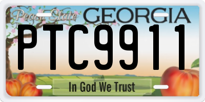 GA license plate PTC9911